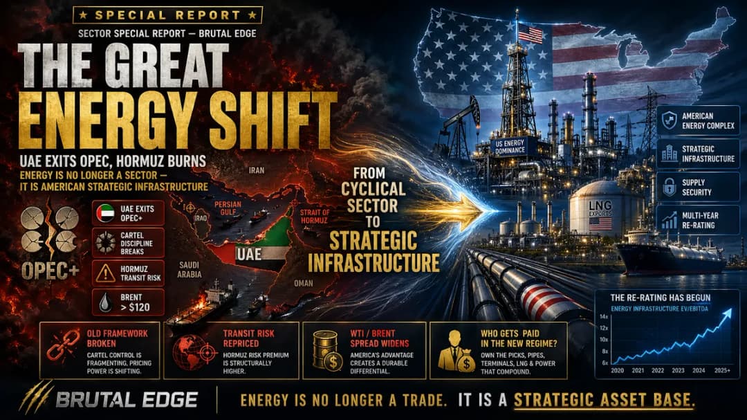 The Great Energy Shift: UAE Exits OPEC, Hormuz Burns, and Why Energy Is No Longer a Sector — It Is American Strategic Infrastructure